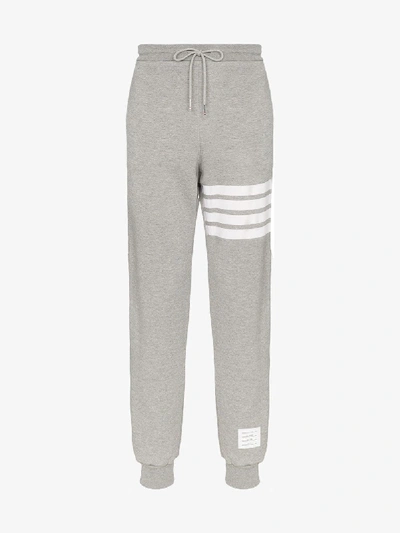 Shop Thom Browne Stripe Track Pants In Grey