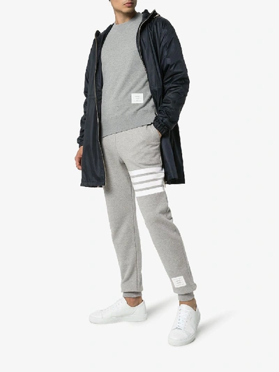 Shop Thom Browne Stripe Track Pants In Grey