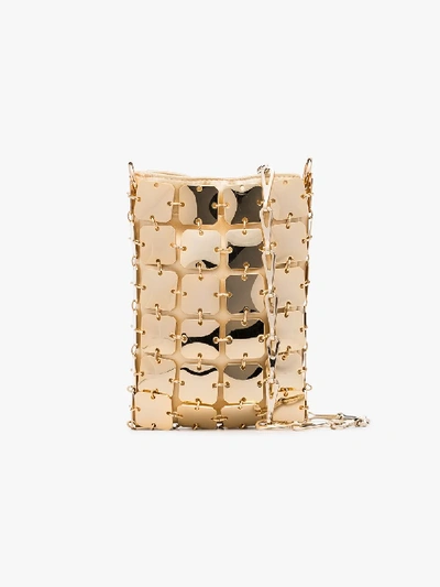 Shop Rabanne Paco  Gold Tone 1969 Iconic Crossbody Bag In Metallic