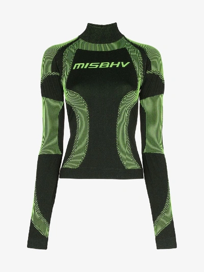 Shop Misbhv High-neck Sport Knit Top In Black