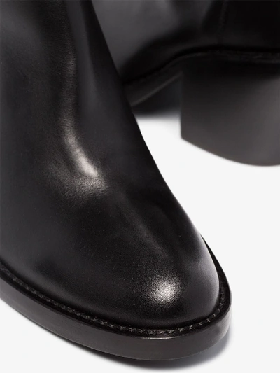 Shop Ann Demeulemeester Black 80 Leather Ankle Boots