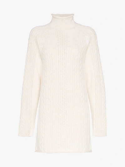 Shop Chloé Cable Knit Oversized Sweater In 114 - White