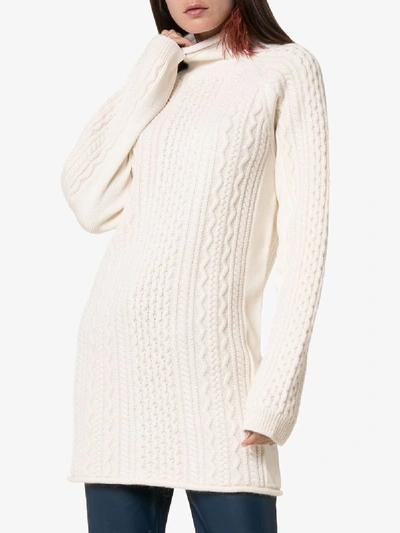 Shop Chloé Cable Knit Oversized Sweater In 114 - White