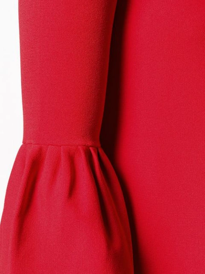 Shop Valentino Bell Sleeved Dress - Red