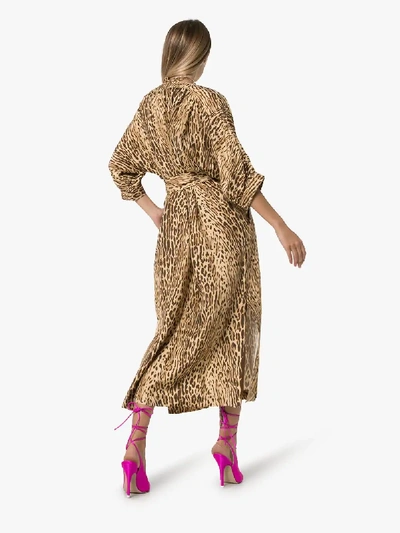 Shop Zimmermann Leopard-print Midi Dress In Brown