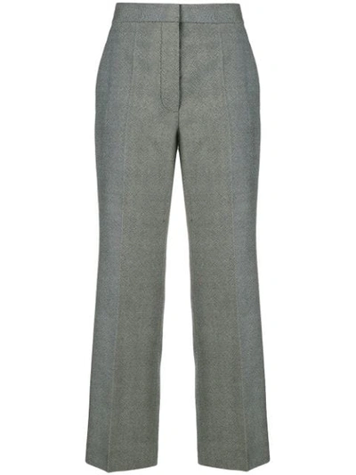 Shop Stella Mccartney High Waisted Cropped Trousers In Grey