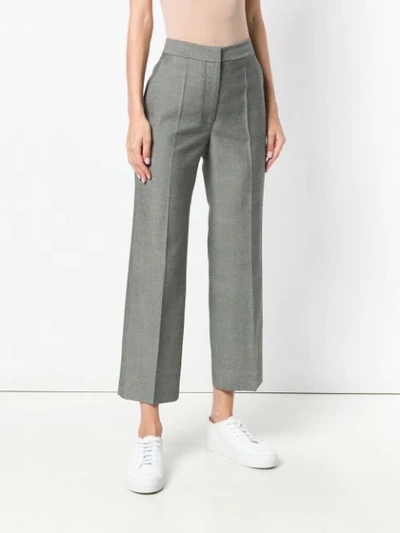 Shop Stella Mccartney High Waisted Cropped Trousers In Grey