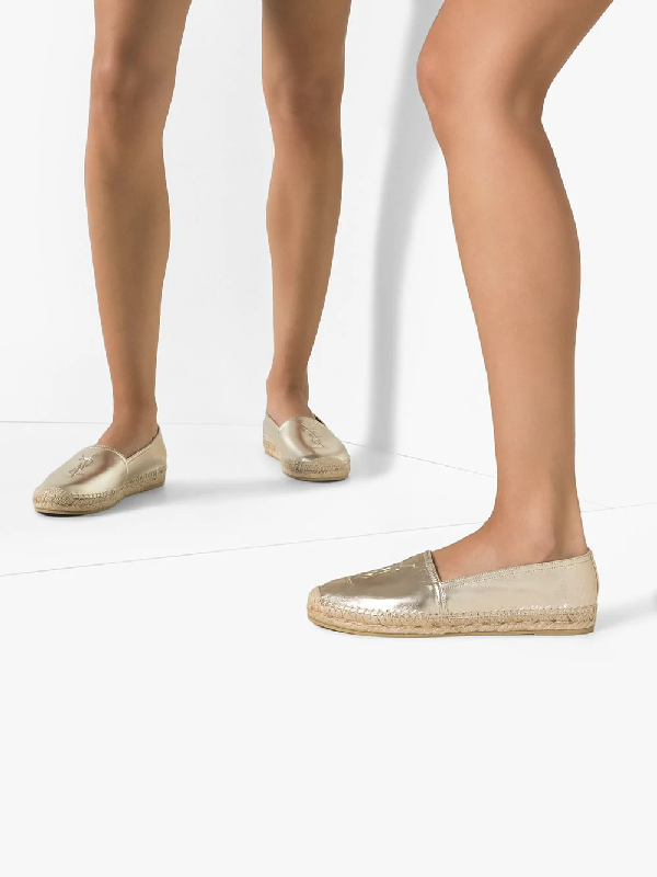 ysl gold espadrilles