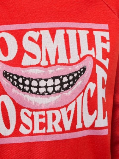 Shop Stella Mccartney "no Smile No Service" Sweater In Red