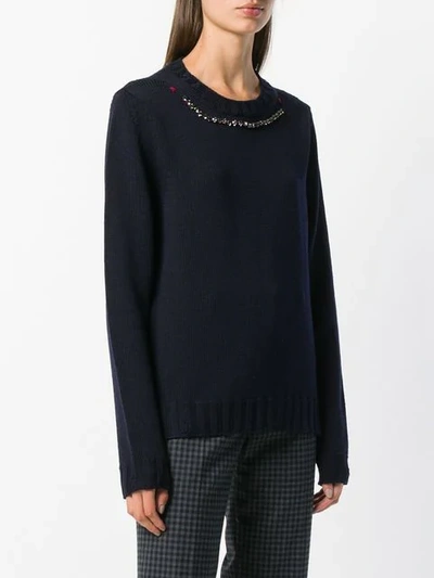 Shop P.a.r.o.s.h Embellished Jumper In Blue