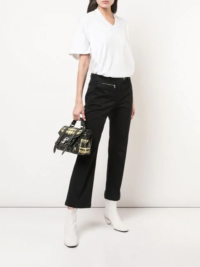 Shop Proenza Schouler Crop Flare Pant-cotton Suiting In Black