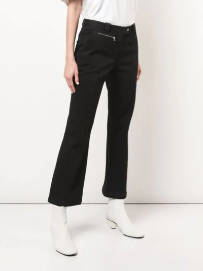 Shop Proenza Schouler Crop Flare Pant-cotton Suiting In Black