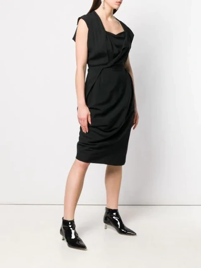 Shop Vivienne Westwood Shift Midi Dress In Black