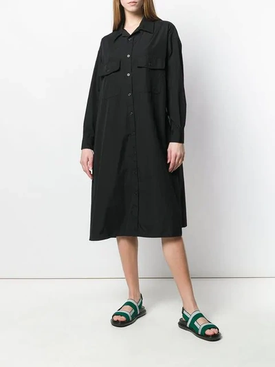 Shop Yohji Yamamoto Invitation Shirt Dress In Black