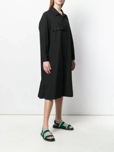 Shop Yohji Yamamoto Invitation Shirt Dress In Black
