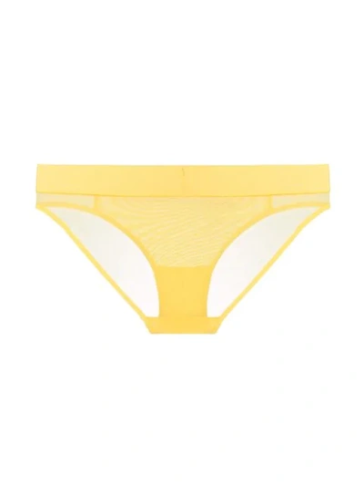 Shop Calvin Klein Sheer Briefs - Yellow