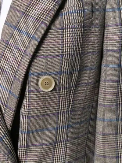 Shop Brunello Cucinelli Double-breasted Check Blazer In Grey