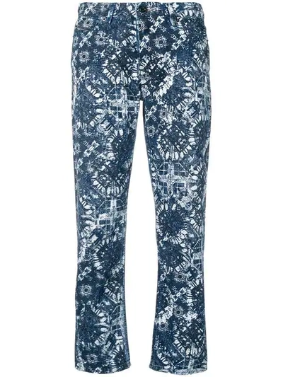 Shop Diesel Black Gold Straight Jeans With Printed Pattern In Blue