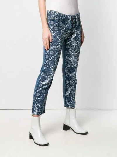 Shop Diesel Black Gold Straight Jeans With Printed Pattern In Blue