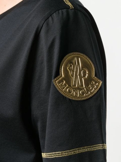 Shop Moncler Sleeve Patch T-shirt In Black