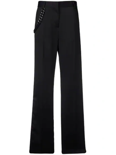 Msgm Colour-block Straight Legs In Black