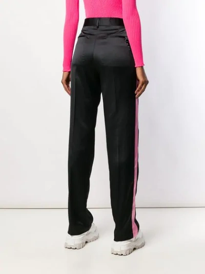 Msgm Colour-block Straight Legs In Black