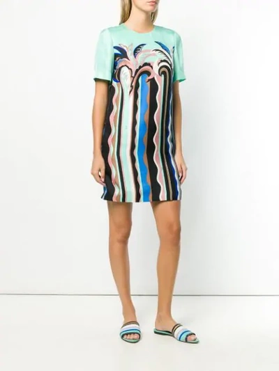 Shop Emilio Pucci Guanabana Print Silk Mini Dress In Green