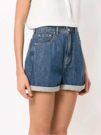 Shop Amapô Mom's Denim Shorts In Blue