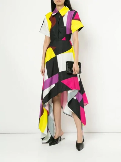 Shop Solace London Abstract Shirt Dress - Multicolour