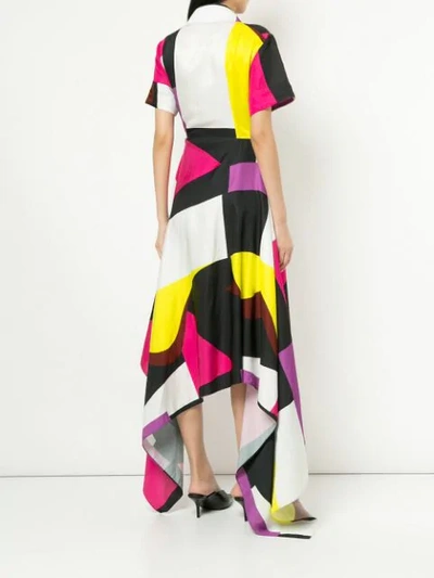 Shop Solace London Abstract Shirt Dress - Multicolour