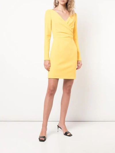 Shop Dolce & Gabbana Fitted Mini Dress In Yellow