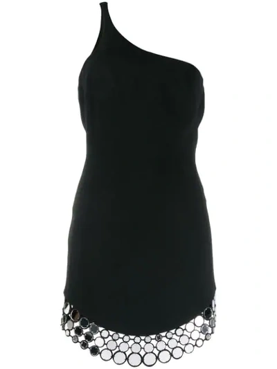 Shop David Koma Embellished Trim Mini Dress - Black