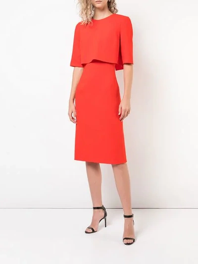 Shop Oscar De La Renta Cape In Red