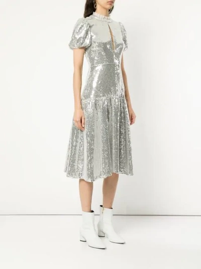 Shop Macgraw Ziggy Sequinned Dress In Metallic