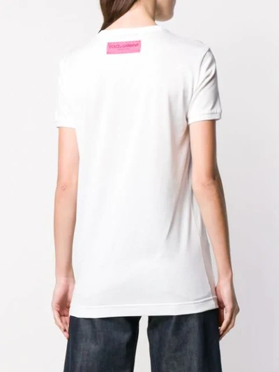 Shop Dolce & Gabbana Floral-print T-shirt In White