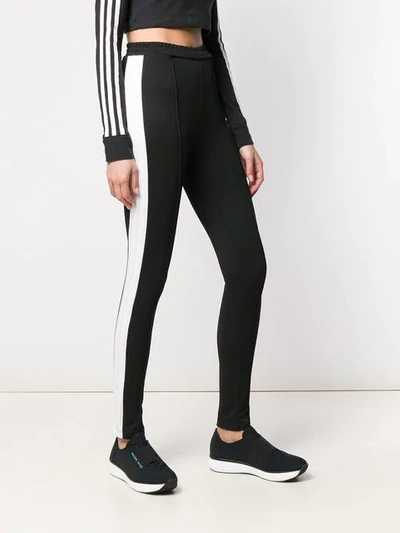 Shop Adidas Originals Stripe Leggings In Black