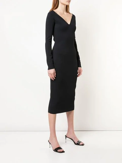 Shop Stella Mccartney Compact Knit Dress In Black