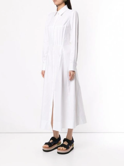 Shop Gabriela Hearst Textured Shirt Dress In White