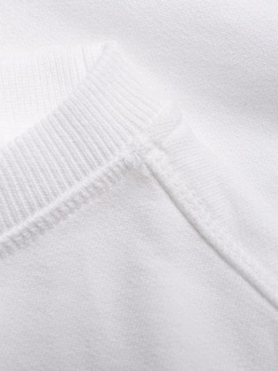 Shop Helmut Lang Wide Crew Neck Sweatshirt In White