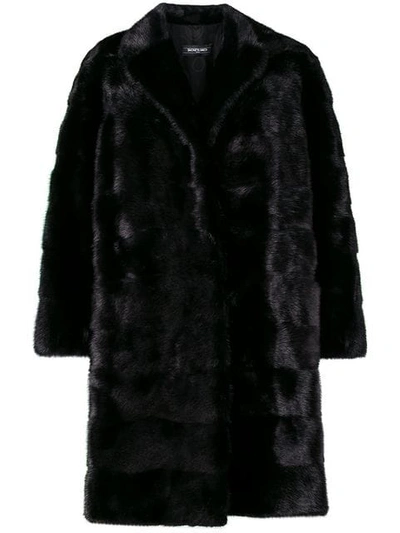 oversize panelled fur coat