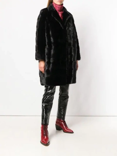 oversize panelled fur coat