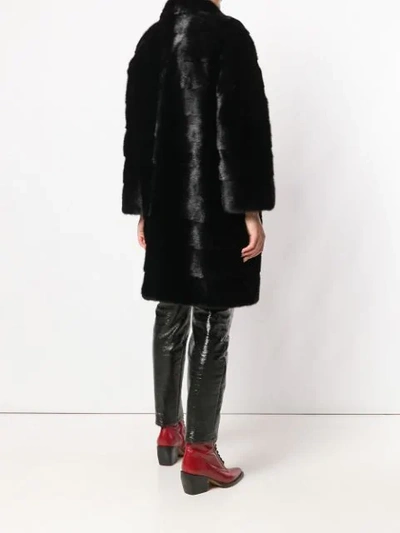 oversize panelled fur coat