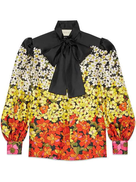 black blouse with yellow flowers