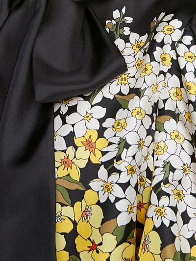 Shop Gucci Degradé Flowers Silk Twill Shirt In Black