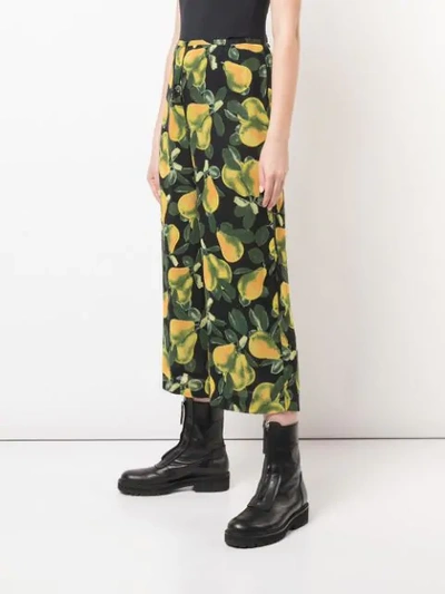 Shop Marc Jacobs Printed Wide-leg Trousers In Black