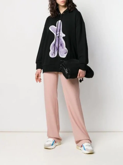 Shop Stella Mccartney Bunny Print Hoodie In Black