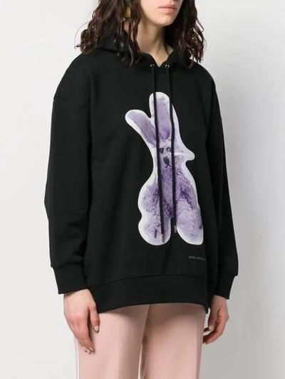 Shop Stella Mccartney Bunny Print Hoodie In Black