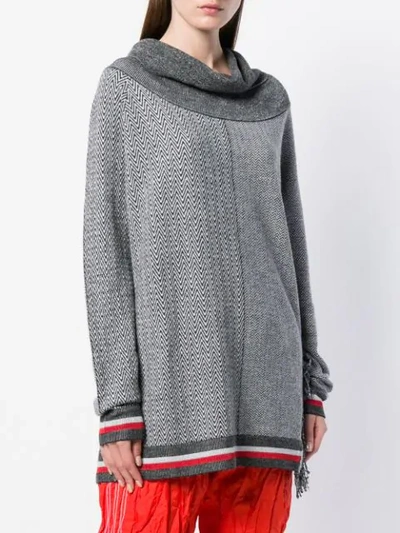 Shop Stella Mccartney Oversized Cowl Neck Sweater In Grey