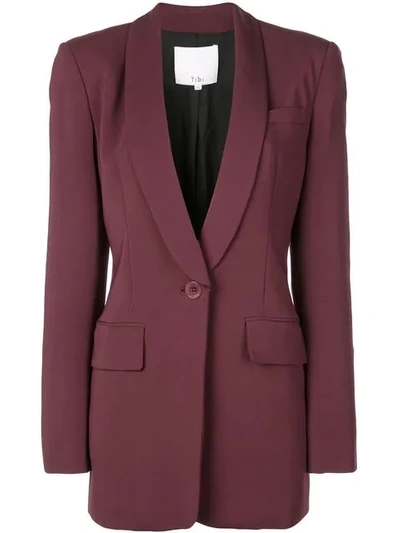 Shop Tibi Oversized Tuxedo Jacket In Purple