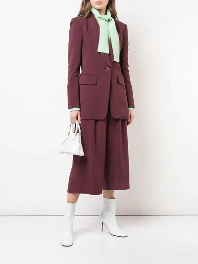 Tibi Burgundy Oversized Tuxedo Blazer With Removable Belt In Purple